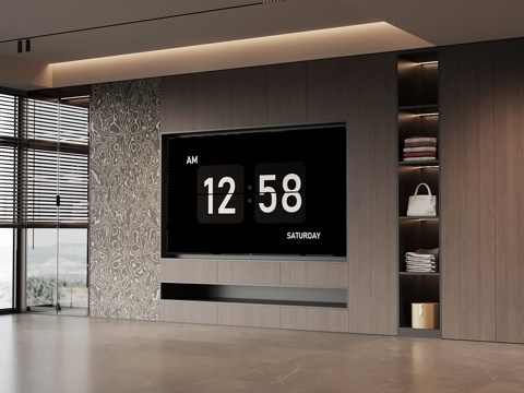 现代意式背景墙 电视背景墙su模型