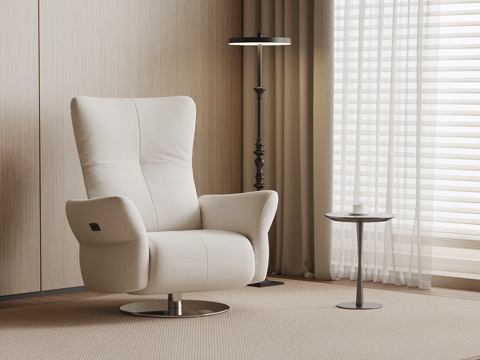 现代单人沙发 布艺休闲沙发su模型