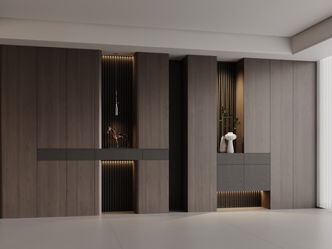  现代意式玄关 鞋柜3d模型 