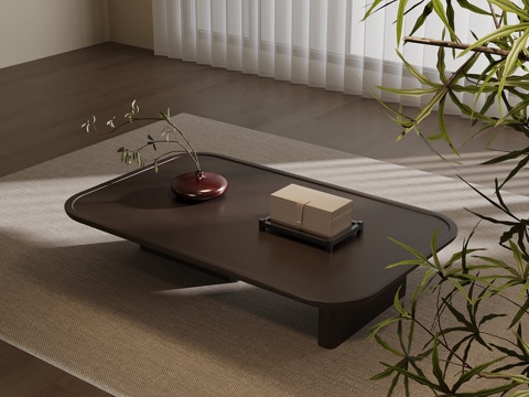  新中式茶几 实木茶几3d模型 