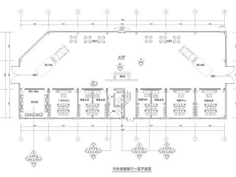 华凌重卡汽车4S专卖店 最新全套施工图设计cad施工图