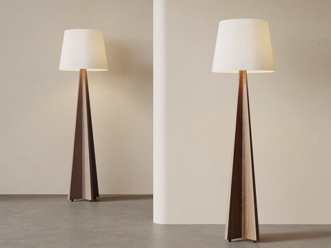  现代中古风落地灯3d模型 