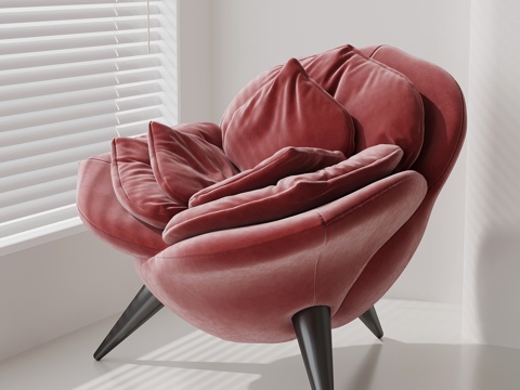 现代法式休闲椅 异形休闲椅 单人椅su模型