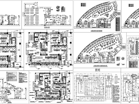 厨房后厨餐厅平面布局图CAD素材图库cad施工图