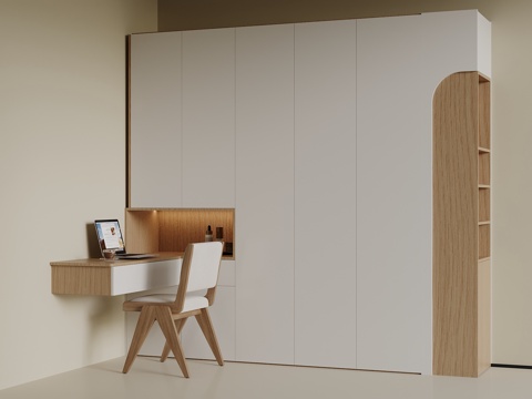  现代衣柜 书桌椅3d模型 