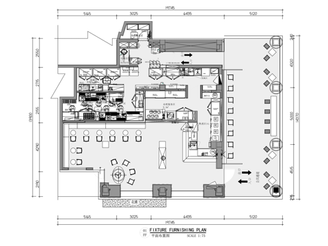 山池轻食店GAGA轻食店cad施工图