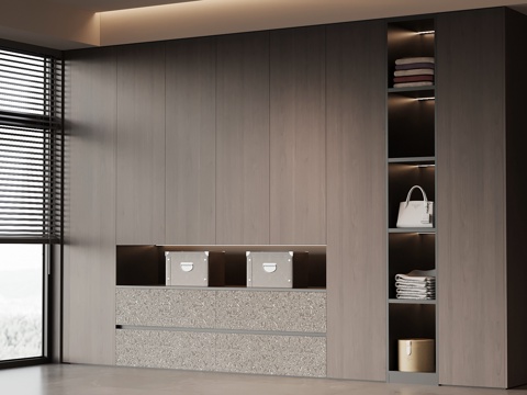 现代意式衣柜 成品衣柜su模型