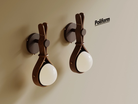  现代中古风壁灯3d模型 