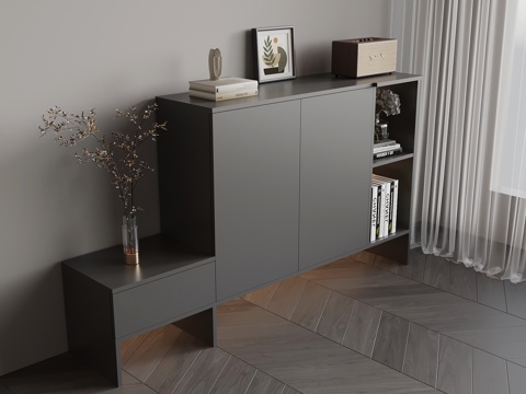  现代鞋柜su模型 