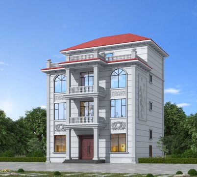  欧式独栋别墅 自建房别墅3d模型 