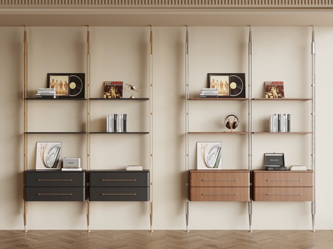  法式中古置物架 书架3d模型 