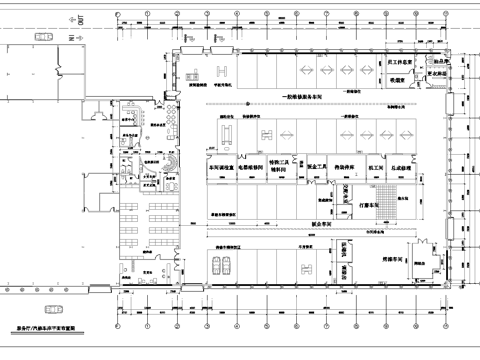 汽车4S专卖店 最新全套施工图设计cad施工图