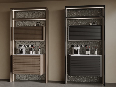  中古风边柜 餐边柜 备餐柜3d模型 