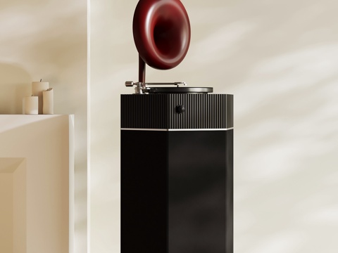  现代留声机 音响3d模型 