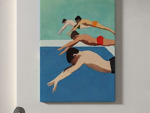  现代，简约，抽象，装饰画3d模型 