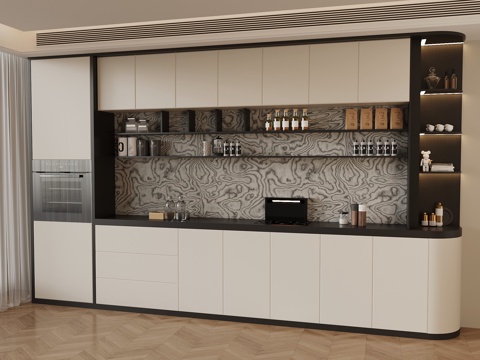  现代意式酒柜 餐边柜3d模型 