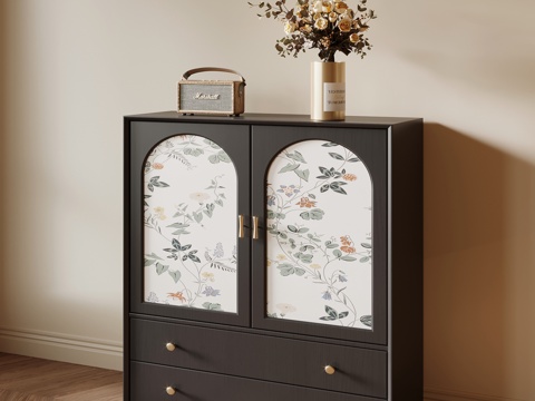  法式复古边柜 玄关柜3d模型 