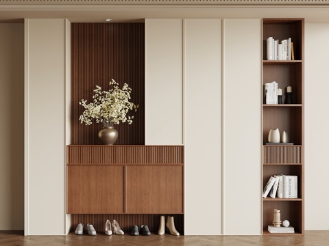  中古风玄关柜 鞋柜 边柜3d模型 