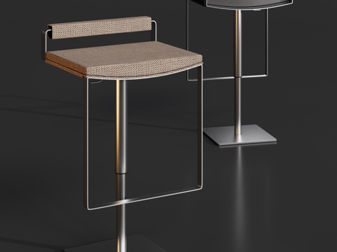  现代金属吧椅凳3d模型 