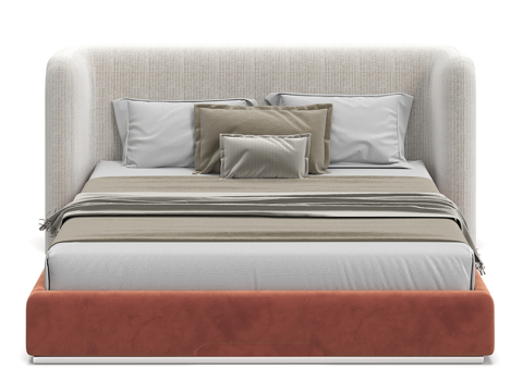  现代简约双人床 双人床  简约床 卧室床 抱枕  抱枕3d模型 