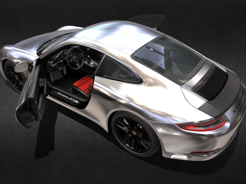  保时捷911卡雷拉S中多边形3d模型 