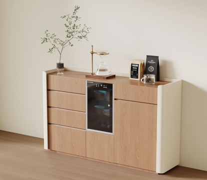 侘寂中古茶水柜 餐边柜su模型