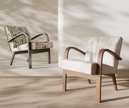 法式中古休闲椅  单人椅su模型