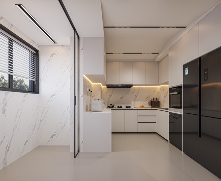  现代厨房3d模型 