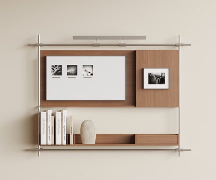 中古风墙饰 书架 置物架su模型