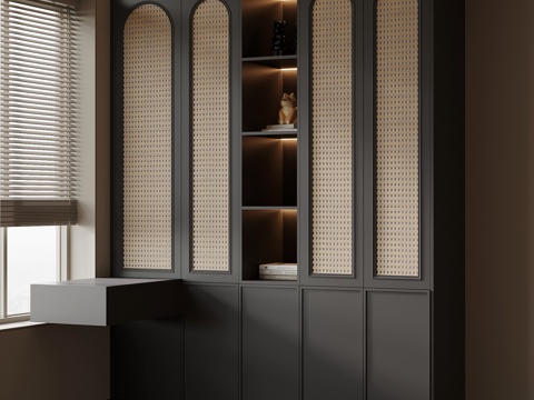  法式书柜3d模型 