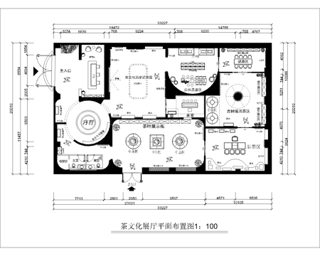 茶文化展厅 最新全套施工图设计cad施工图