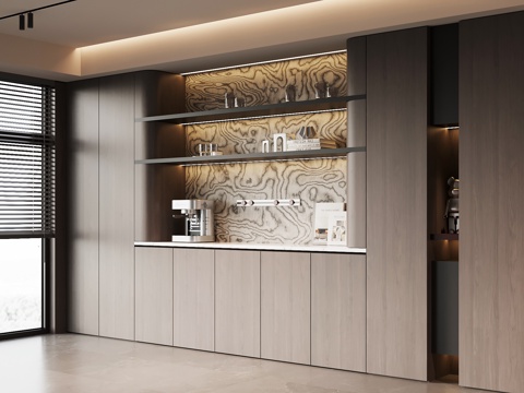 现代意式餐边柜su模型