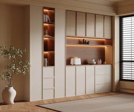  中古风餐边柜3d模型 