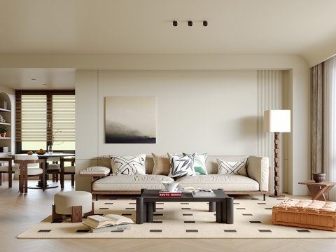 中古风客餐厅su模型