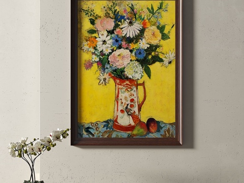  复古，中古，装饰画3d模型 