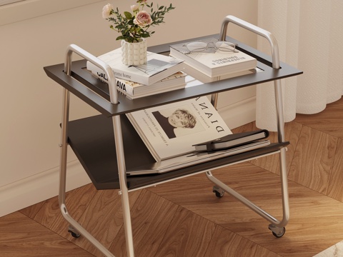 现代法式边几 书架su模型