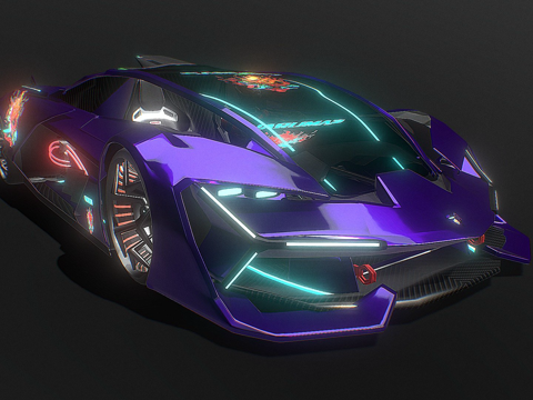  赛博朋克兰博基尼特佐3d模型 