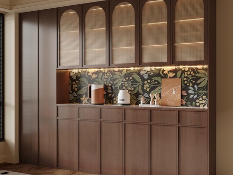  法式中古风餐边柜3d模型 