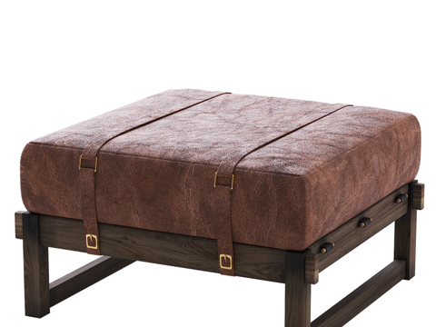  北欧简约沙发矮凳 矮凳 简约矮凳 方形矮凳3d模型 