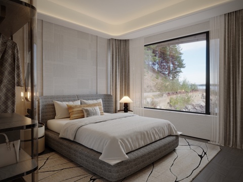 现代主卧室su模型