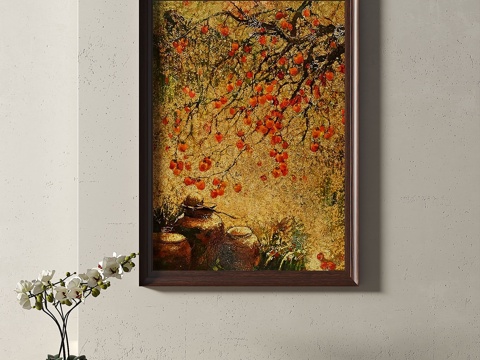  复古，中古，装饰画3d模型 