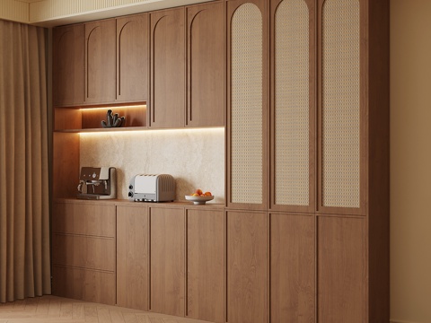  中古风餐边柜3d模型 