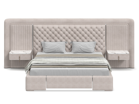  现代简约双人床 双人床 简约床 卧室床 抱枕 床垫3d模型 