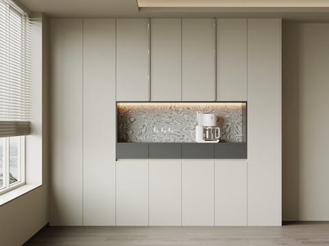  现代备餐柜3d模型 