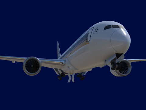  波音7879新加坡航空3d模型 