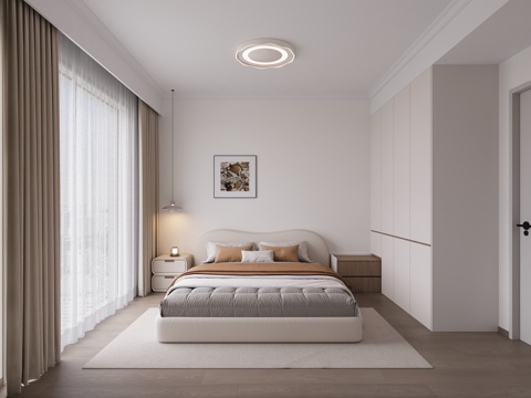 现代简约卧室su模型