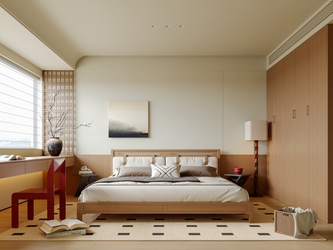 中古风卧室su模型