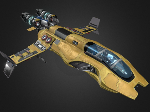  科幻飞船3d模型 