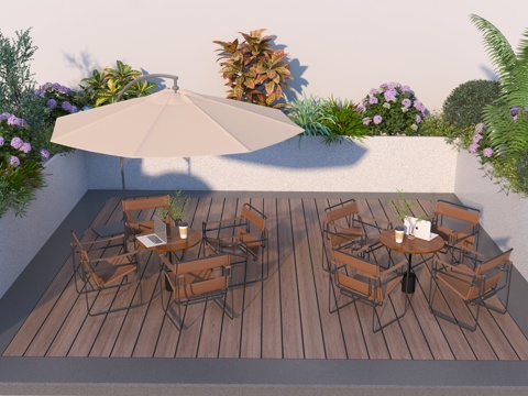  现代休闲桌椅3d模型 