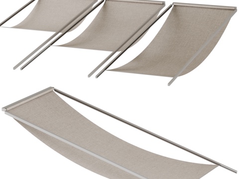  现代户外躺椅3d模型 